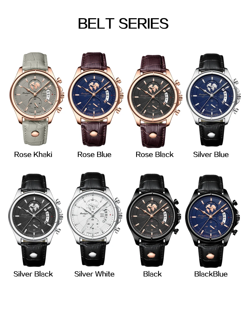 POEDAGAR Luxury Original Man Watch Chronograph Date Waterproof Men Wristwatch Leather Quartz Business Sports Men's Watches Reloj