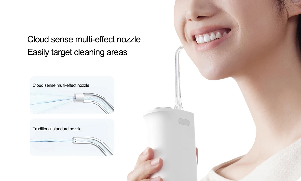 MIJIA F400 Portable Water Flosser Cordless Oral Irrigator,4 flossing Modes,1700 Pulses IPX7 Waterproof Dental Cleaner,200mL Tank