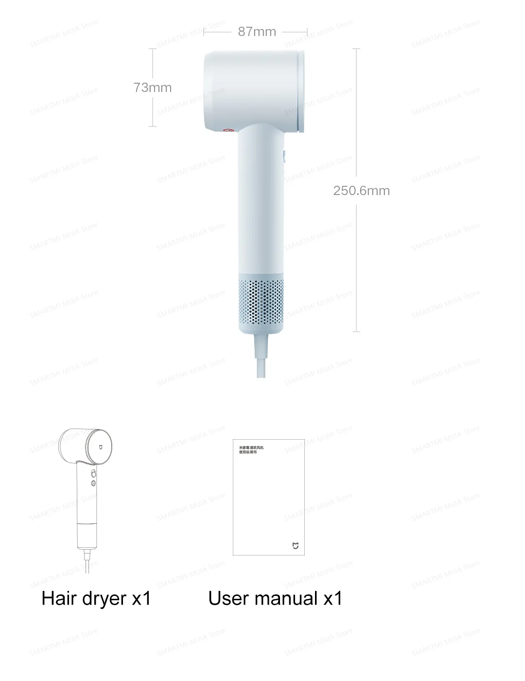 2026 New MIJIA High-Speed Hair Dryer,110000rpm,62m/s Powerful airflow,8 Airflow Mode,347g 4 Color,CN Version With Adapter
