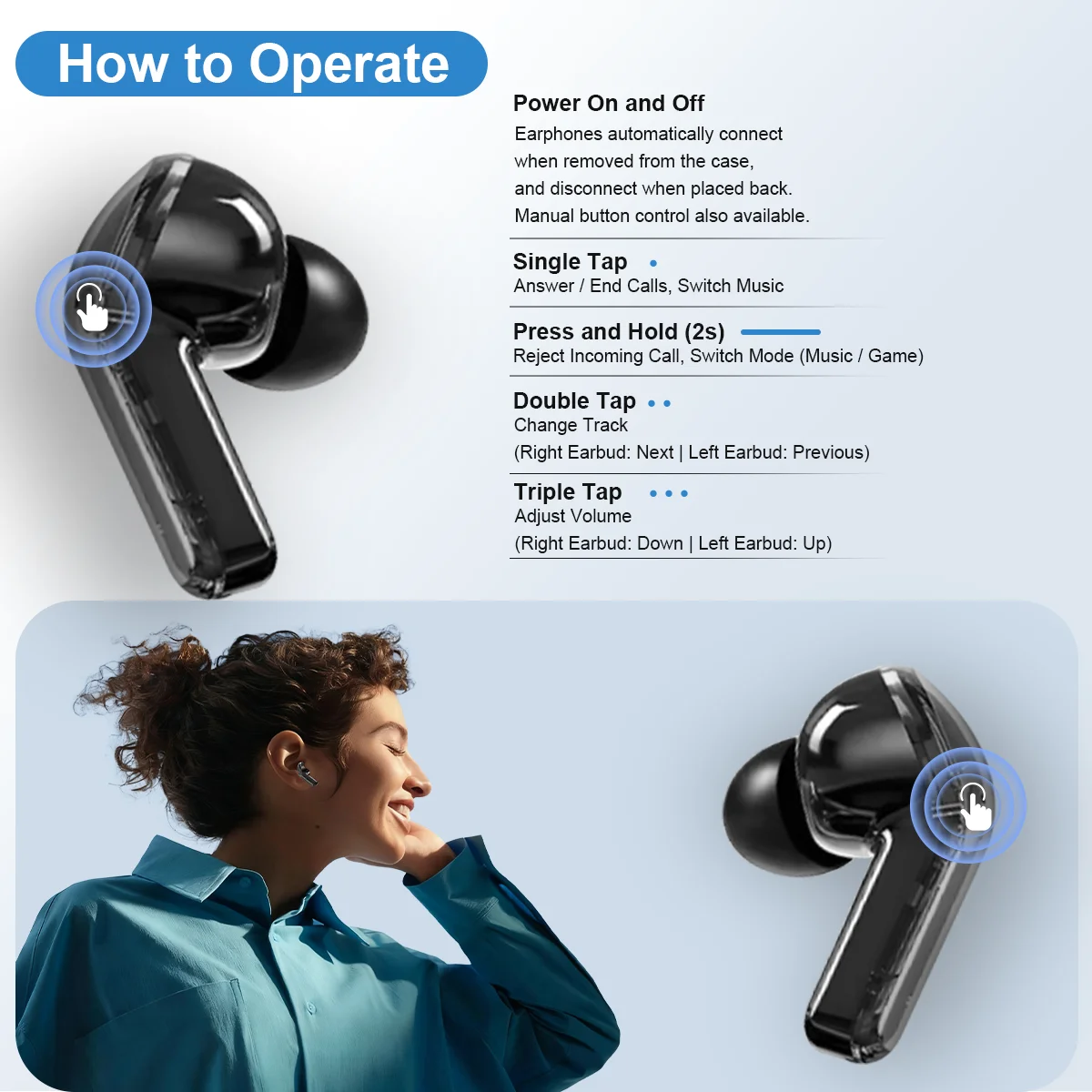 HLXZK 01 Bluetooth 5.4 Earphones AI Translator Earbuds OWS LCD Touch Screen Sport Wireless Headphones HD Stereo Sound Longlife