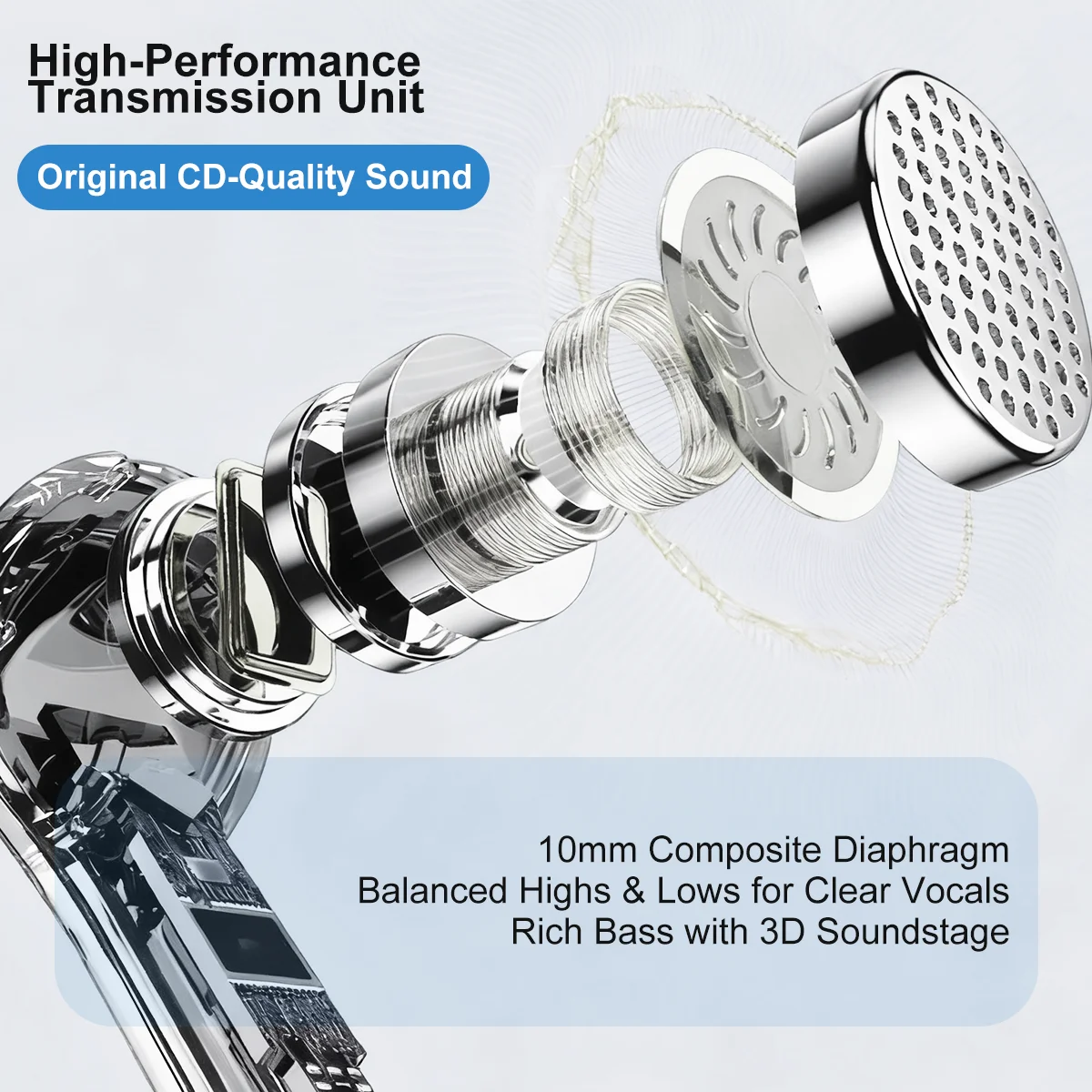 HLXZK 01 Bluetooth 5.4 Earphones AI Translator Earbuds OWS LCD Touch Screen Sport Wireless Headphones HD Stereo Sound Longlife