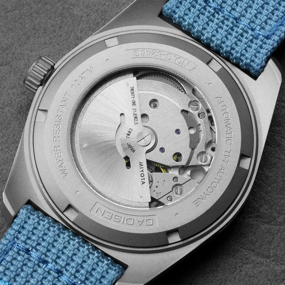 CADISEN TI-7 2026 NEW Autodyne Titanium Steel Automatic Mechanical Canvas Wristwatch MIYOTA 8215 Luminous Waterproof Man Watches