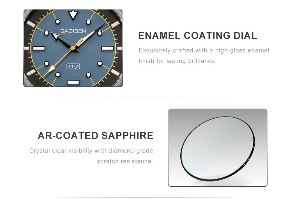 CADISEN TI-7 2026 NEW Autodyne Titanium Steel Automatic Mechanical Canvas Wristwatch MIYOTA 8215 Luminous Waterproof Man Watches
