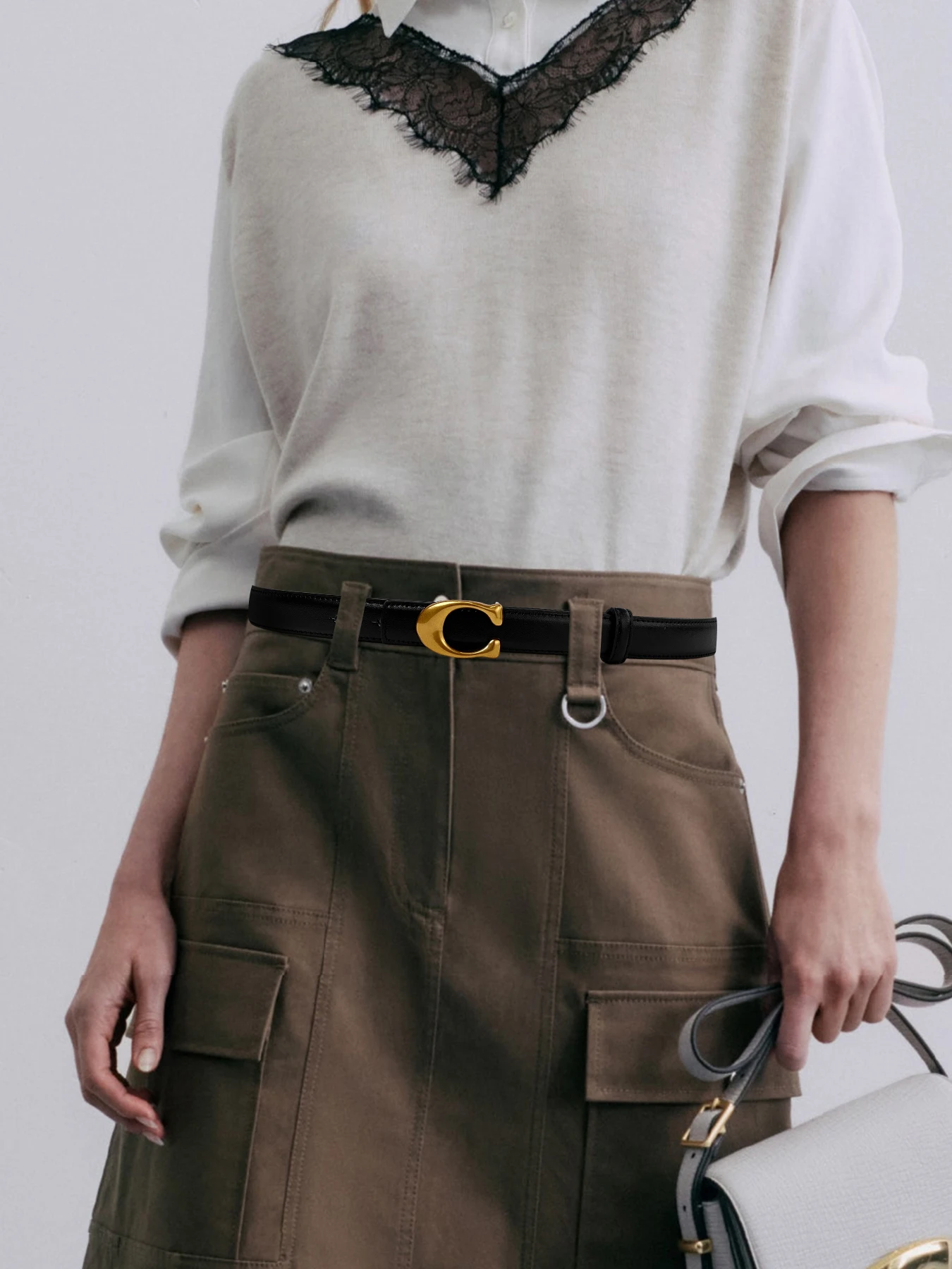 Luxury Belt for women with Adjustable C Buckle Design, for Jeans & Dresses, Y2K Style Soft Comfortable Waist Belt