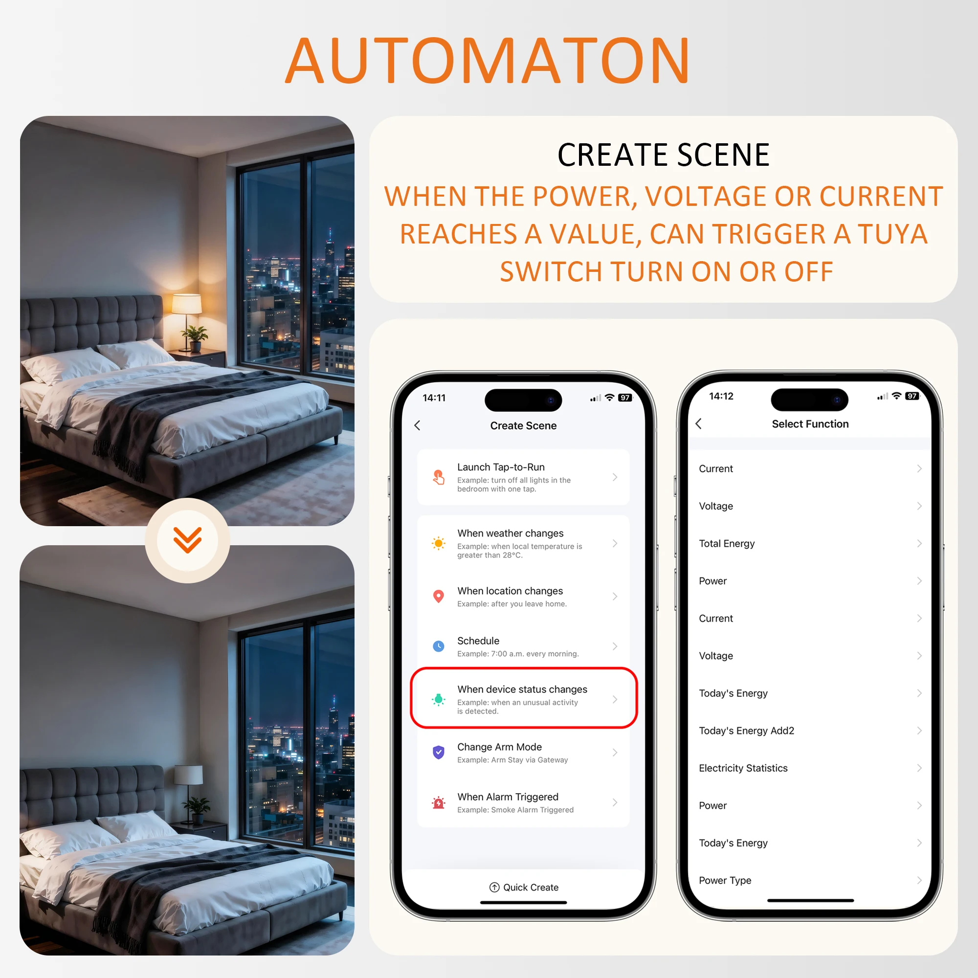 Tuya WiFi Smart Energy Meter AC100-240V 1/2CT Clamp App Control 80A Power Monitor Electricity Statistics