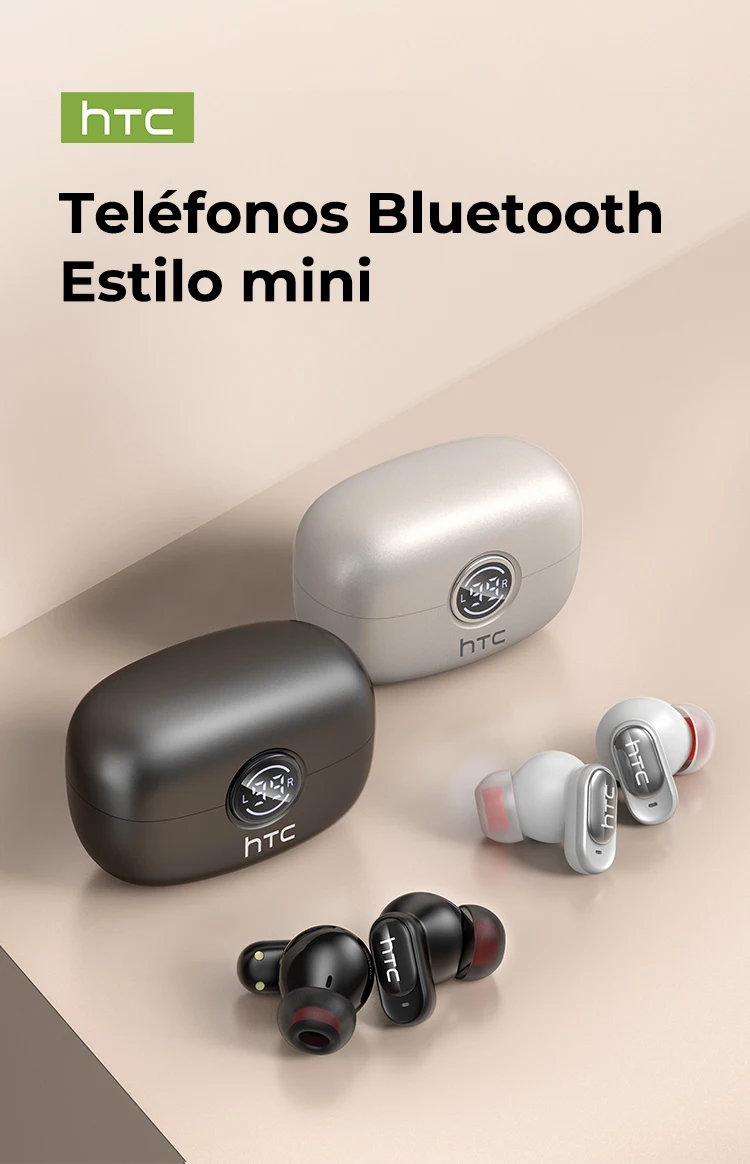 HTC NE79 Bluetooth Earphones Sports Gaming Long Battery Comfort Wireless Headphones Premium Sound Quality Soft In-ear Earbuds