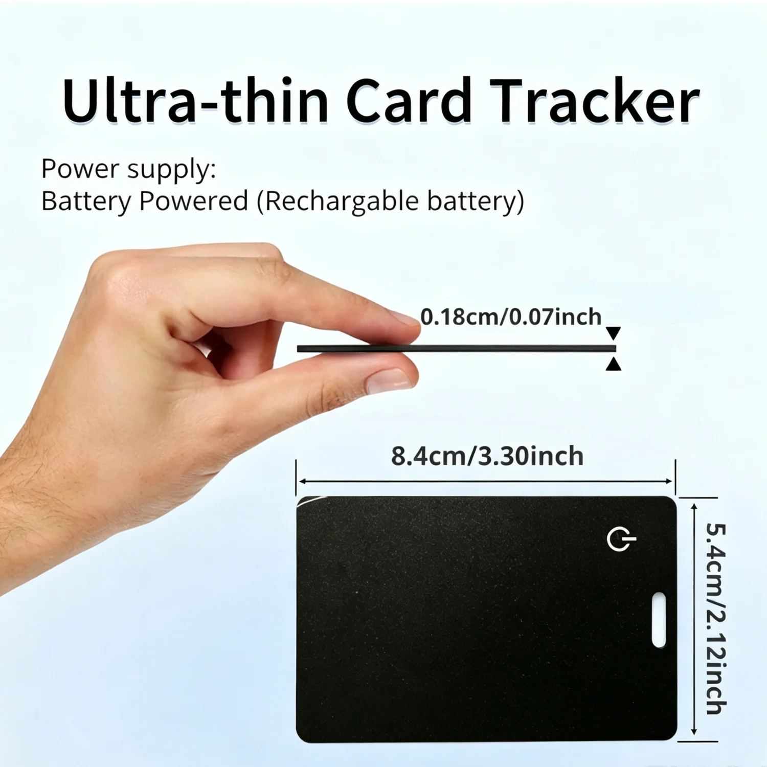 MFI Certified Wallet Tracking Card Works with Find My Rechargeable Tracker 0.07in Slim iPhone Item Finder for Purse