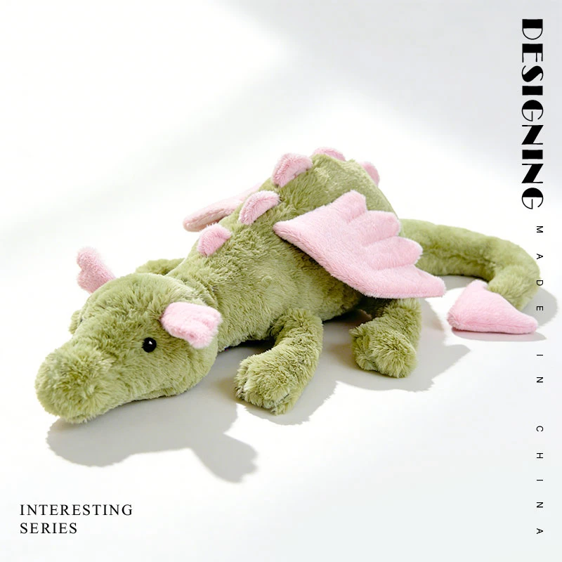 50/70CM Cartoon Hot Flying Dragon Plush Toy With Wings Green Pink Long Tail Plush Toy Pillow Gift