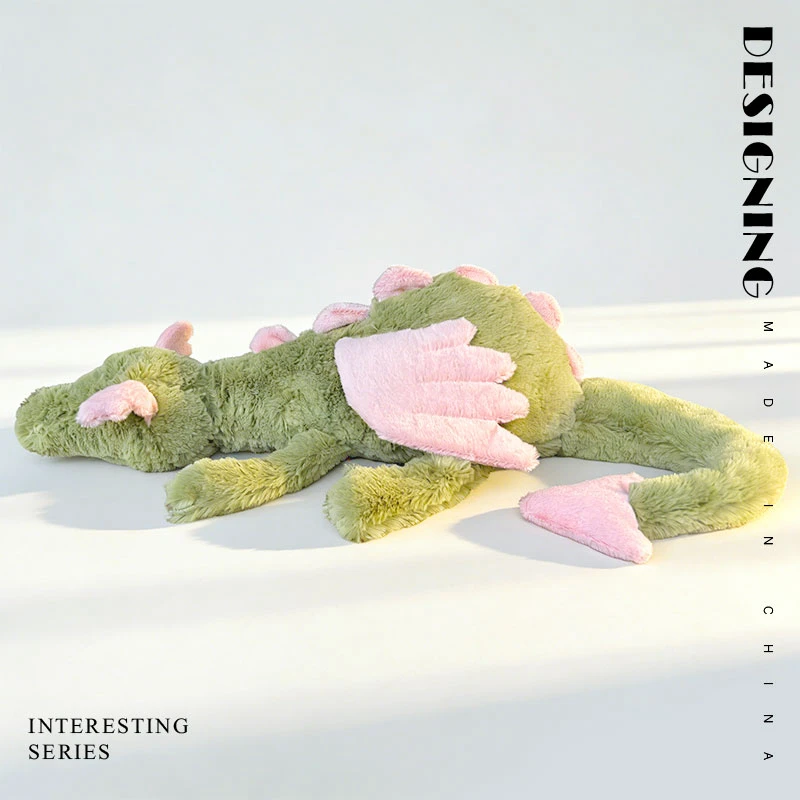 50/70CM Cartoon Hot Flying Dragon Plush Toy With Wings Green Pink Long Tail Plush Toy Pillow Gift