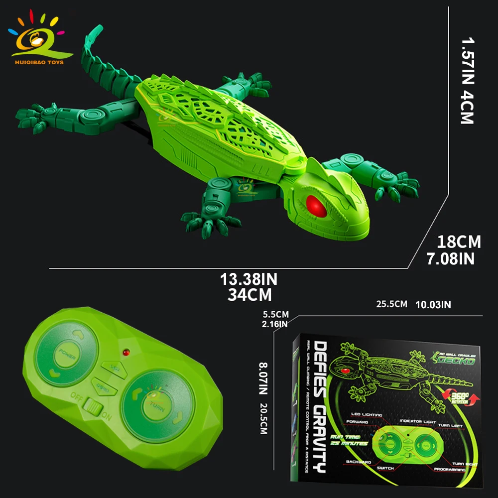 RC Electric Gecko Toy Features Colorful Lights, Wall-Climbing Capability, and 360° Rotation—A Creative Gift for Kids