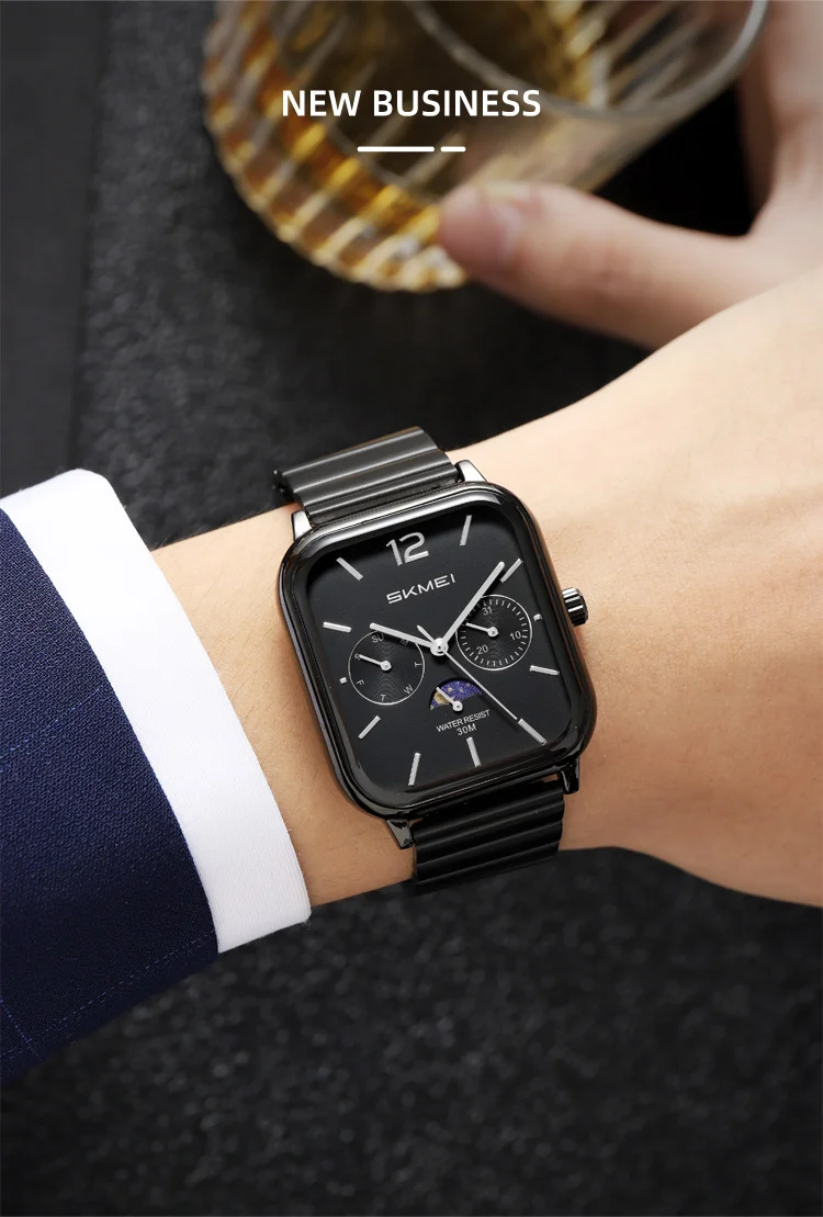 SKMEI 2509 New Casual Simple Quartz Watch Men's Luxury Business Waterproof Calendar Week Exquisite Watch Relógios Masculino