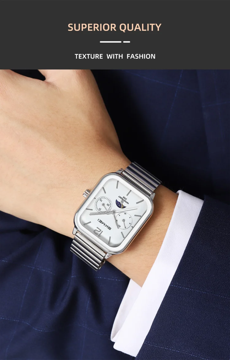 SKMEI 2509 New Casual Simple Quartz Watch Men's Luxury Business Waterproof Calendar Week Exquisite Watch Relógios Masculino