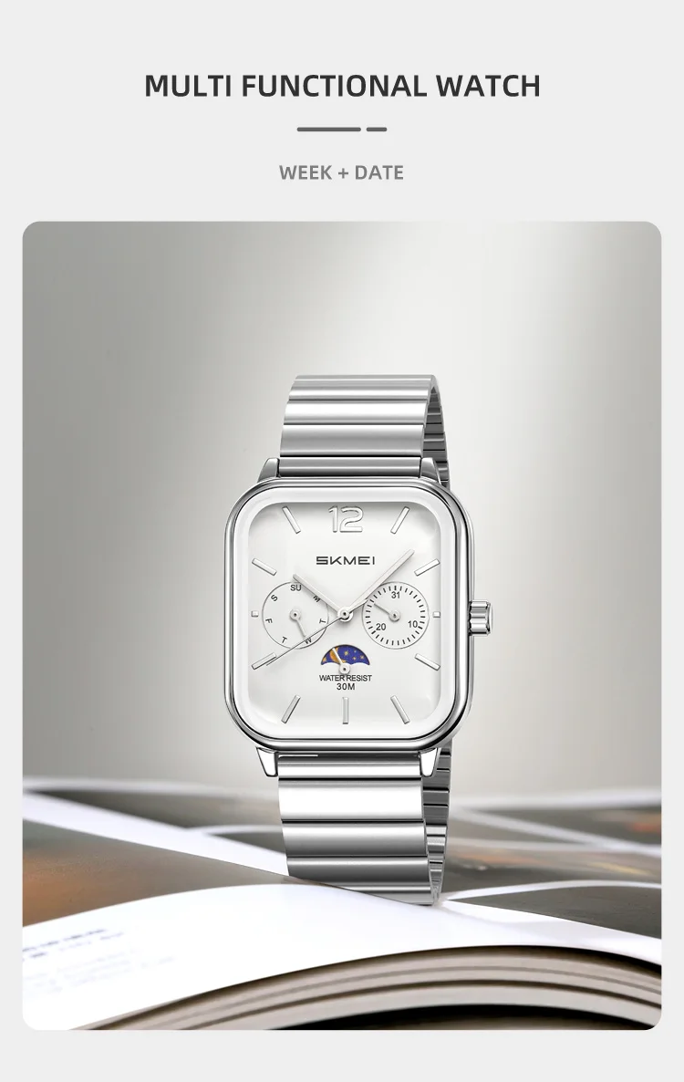 SKMEI 2509 New Casual Simple Quartz Watch Men's Luxury Business Waterproof Calendar Week Exquisite Watch Relógios Masculino