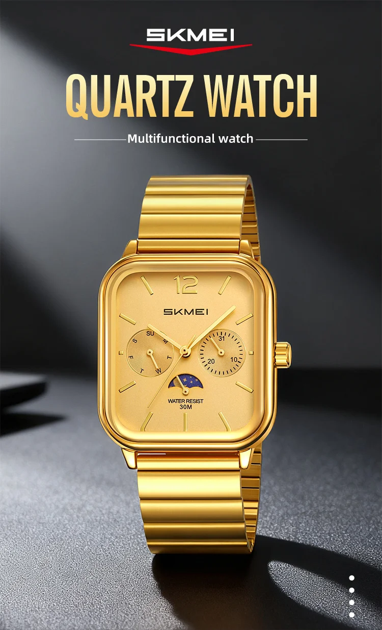 SKMEI 2509 New Casual Simple Quartz Watch Men's Luxury Business Waterproof Calendar Week Exquisite Watch Relógios Masculino