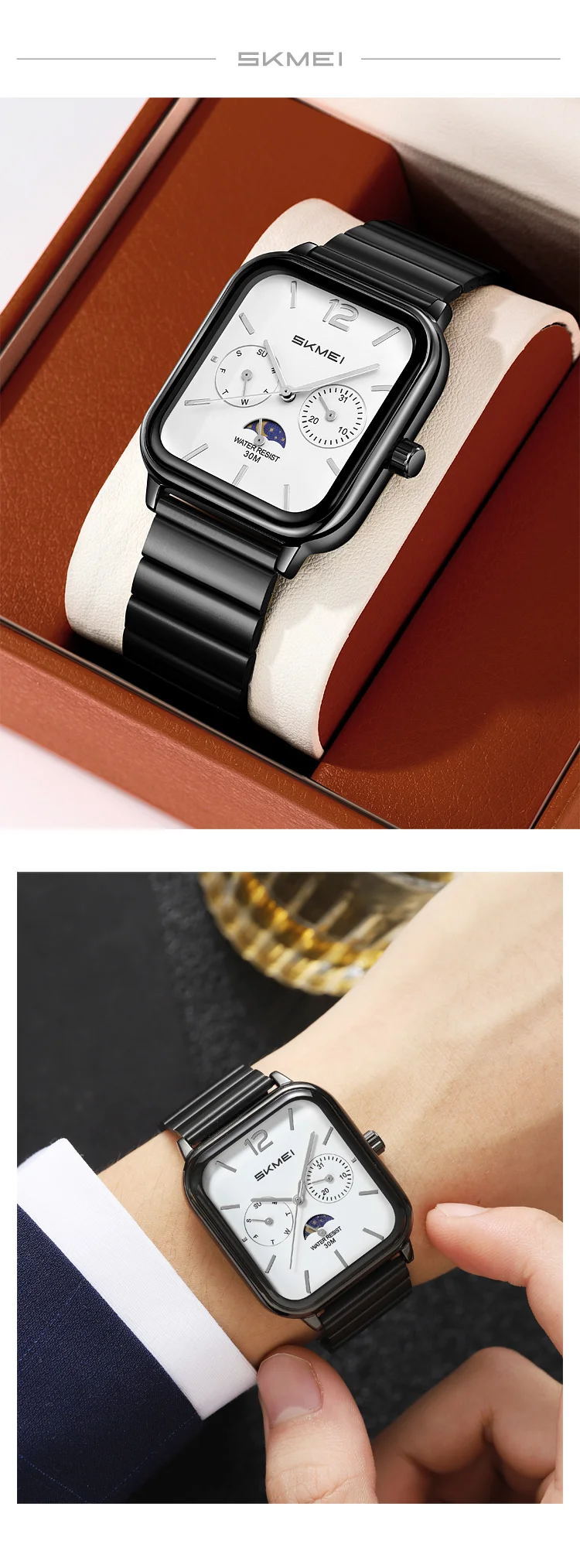 SKMEI 2509 New Casual Simple Quartz Watch Men's Luxury Business Waterproof Calendar Week Exquisite Watch Relógios Masculino
