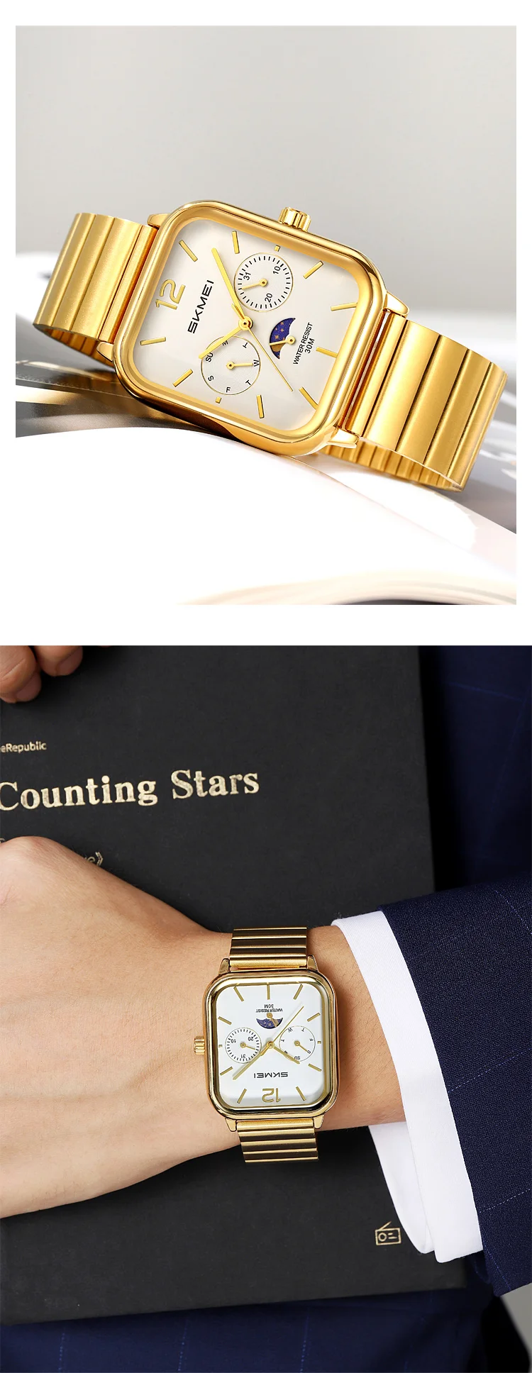 SKMEI 2509 New Casual Simple Quartz Watch Men's Luxury Business Waterproof Calendar Week Exquisite Watch Relógios Masculino