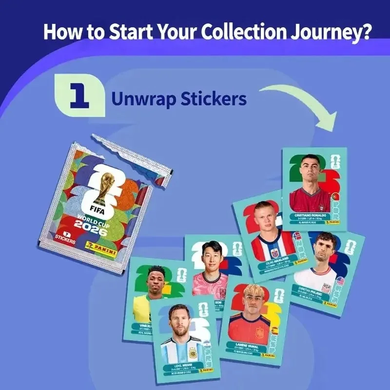 New 1 Box Genuine Panini Official FIFA World Cup Soccer Card Sticker Pack&Limited Edition Collection Soccer Memorabilia Set