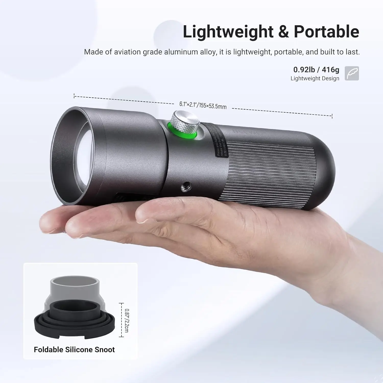 NEEWER BASICS RGB Photography Flashlight with Desk Tripod Stand/4 Colors/20 Gobo Filters/7500mAh, 10W 6300K CRI95+ LED Spotlight