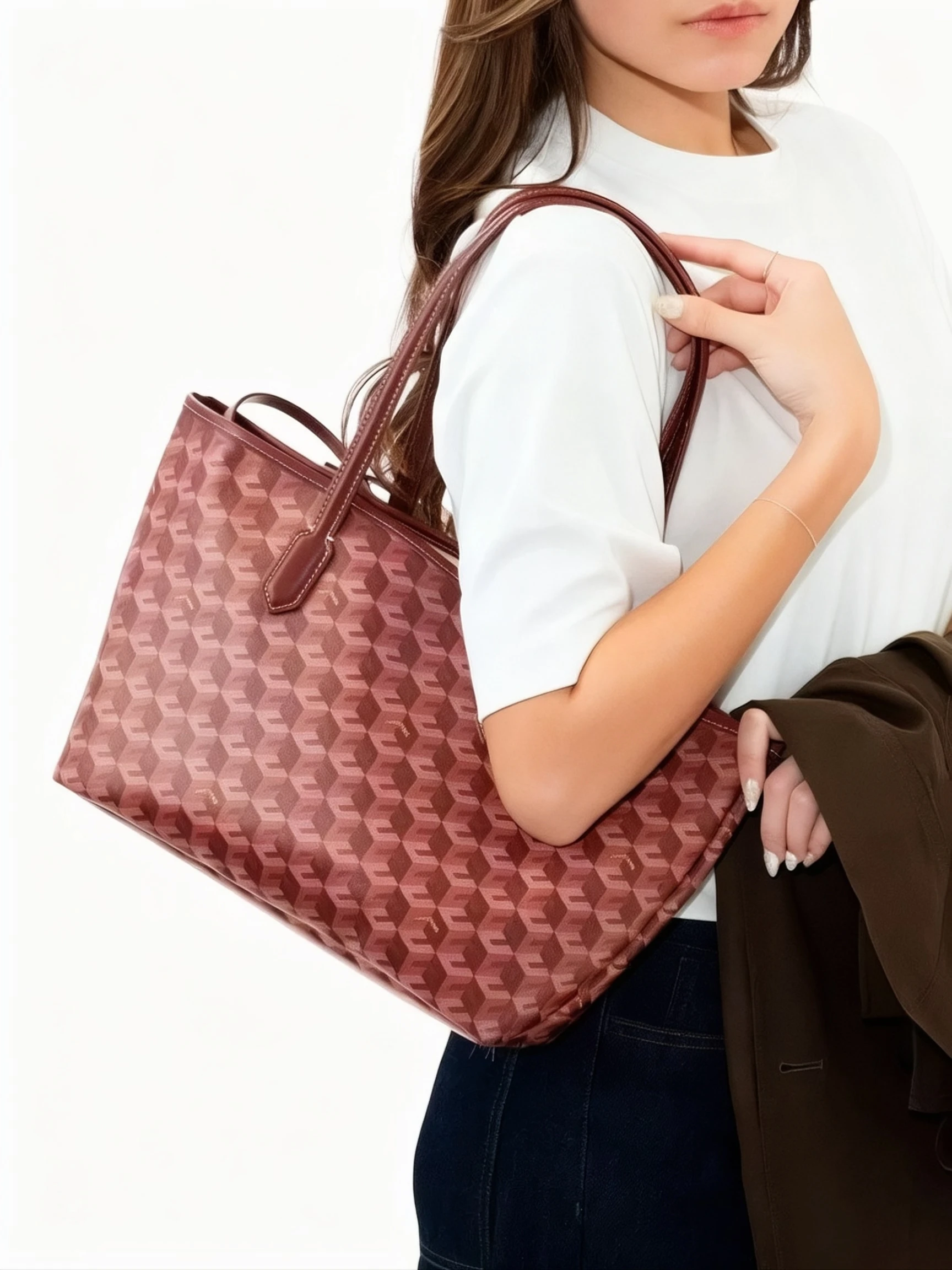 Geometric Print Tote Bag Women's Handbag Large Capacity Shoulder Bags
