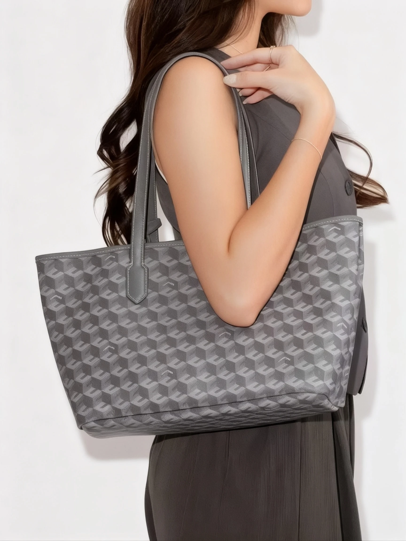 Geometric Print Tote Bag Women's Handbag Large Capacity Shoulder Bags