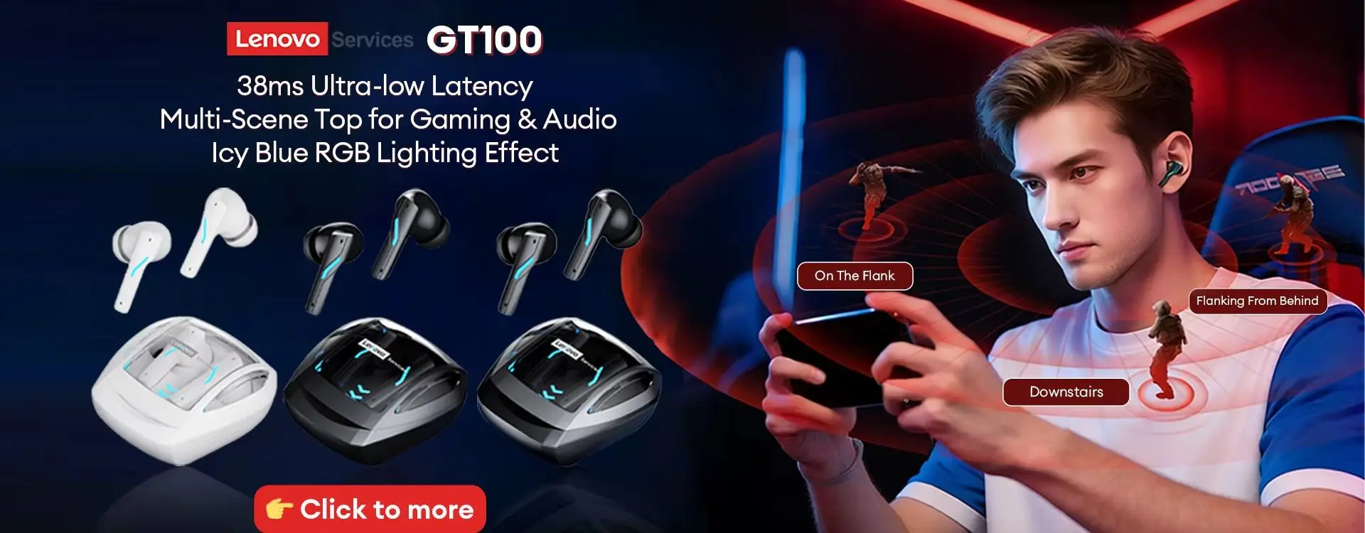 Lenovo RS103 Open Ear Clip Earring Earphones Wireless Bluetooth 6.0 Hifi Stereo Game Music Earbuds W Ear Ornaments Storage Bag