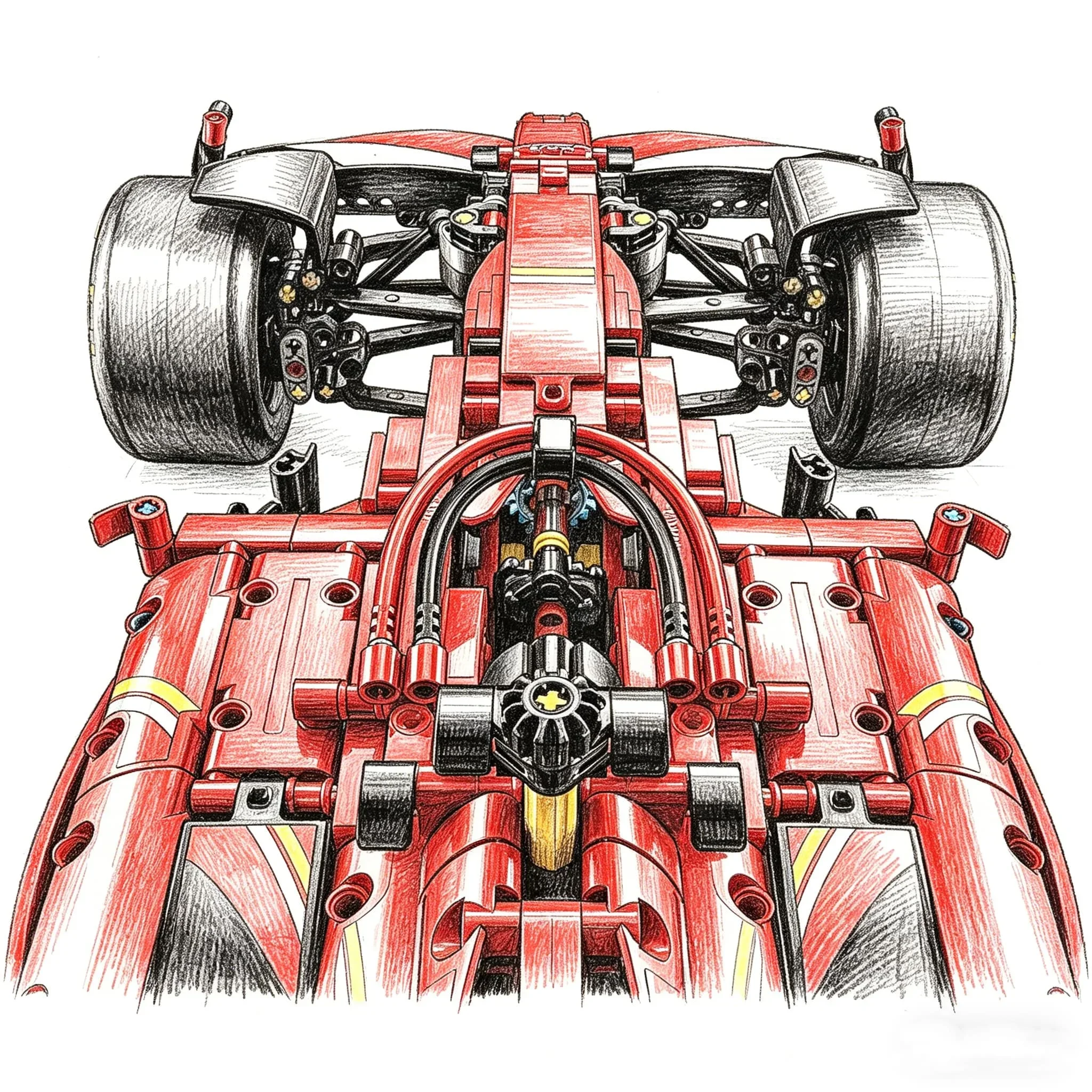 Technical 1361/1639PCS 1:8 Scale SF24 RB20 Race Car Model Assembly Advanced Construction MOC Replica Exclusive Kit Birthday Gift