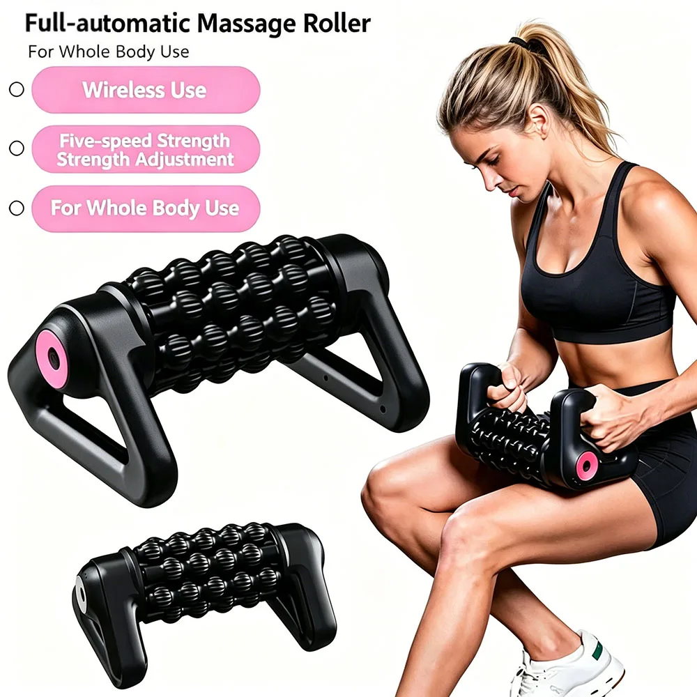 2026 New Portable Body Deep Muscle Relaxation Massager Shaft Cordless Electric Massage Roller Automatic Yoga Column Roller