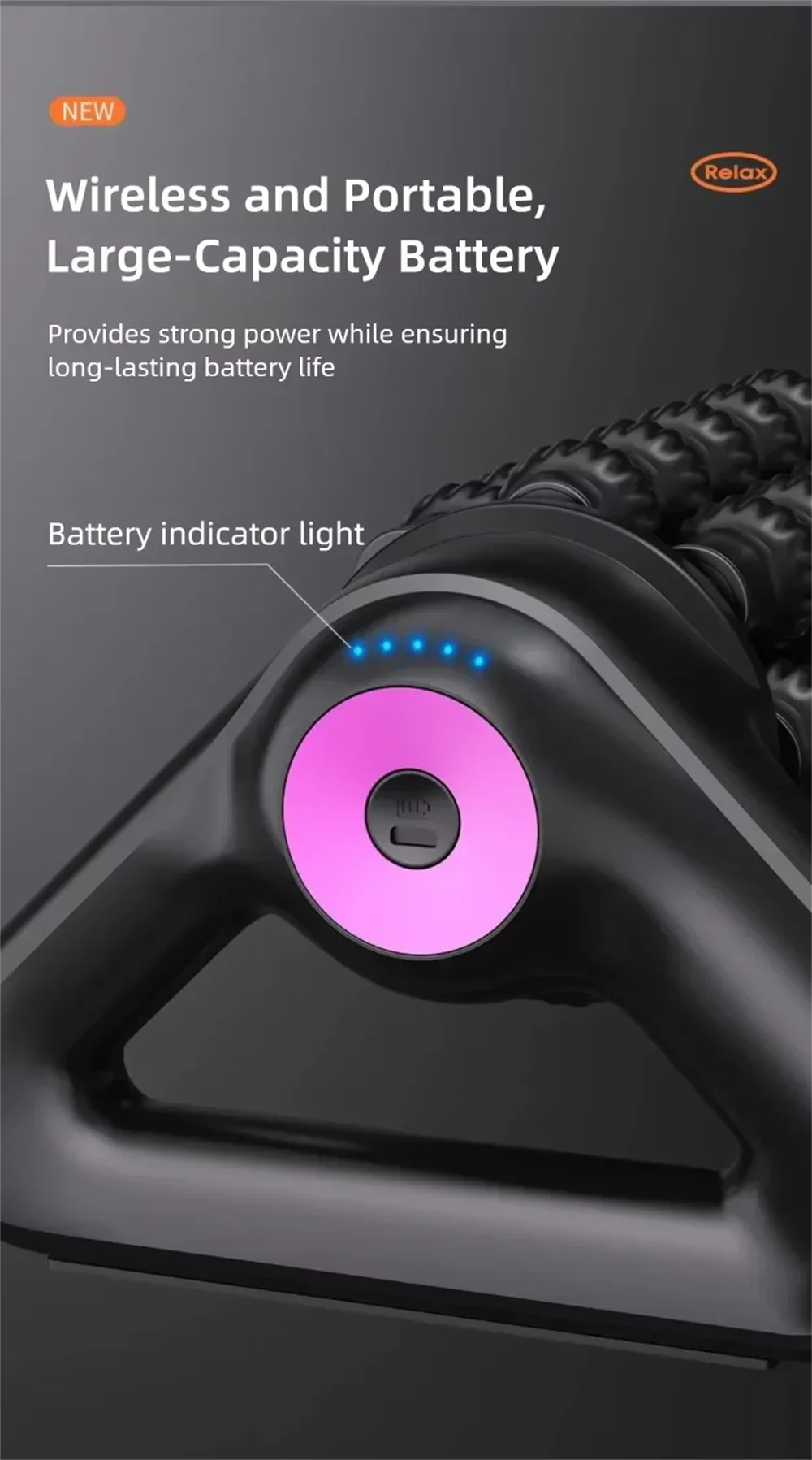 2026 New Portable Body Deep Muscle Relaxation Massager Shaft Cordless Electric Massage Roller Automatic Yoga Column Roller