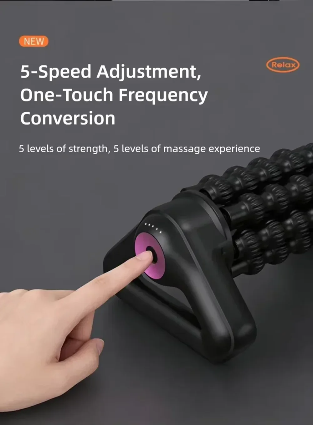 2026 New Portable Body Deep Muscle Relaxation Massager Shaft Cordless Electric Massage Roller Automatic Yoga Column Roller