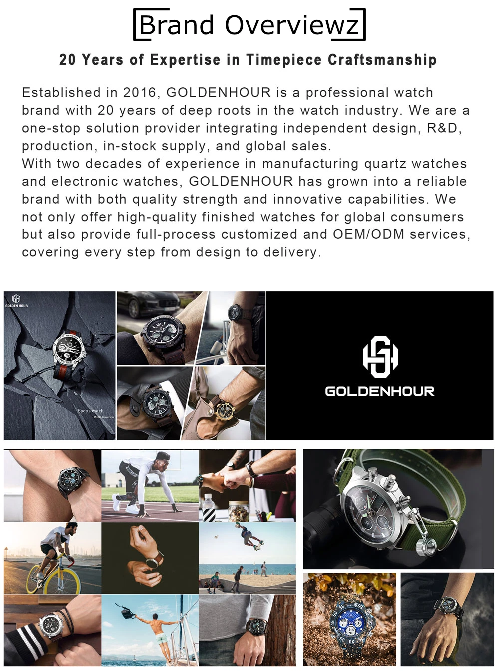 Men's Luxury Watch GOLDENHOUR Green Chronograph Quartz Leather Waterproof Luminous Military Sport Wristwatch Relogio Masculino
