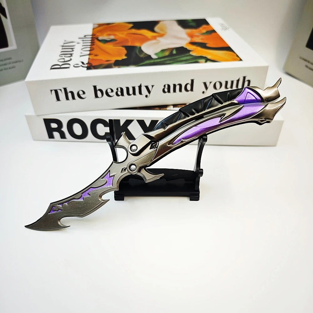 22cm Valorant Reaver 3.0 Butterfly Knife Metal Folding Model – Gaming Fan Training Toy, Craft Collectible, and Display Piece