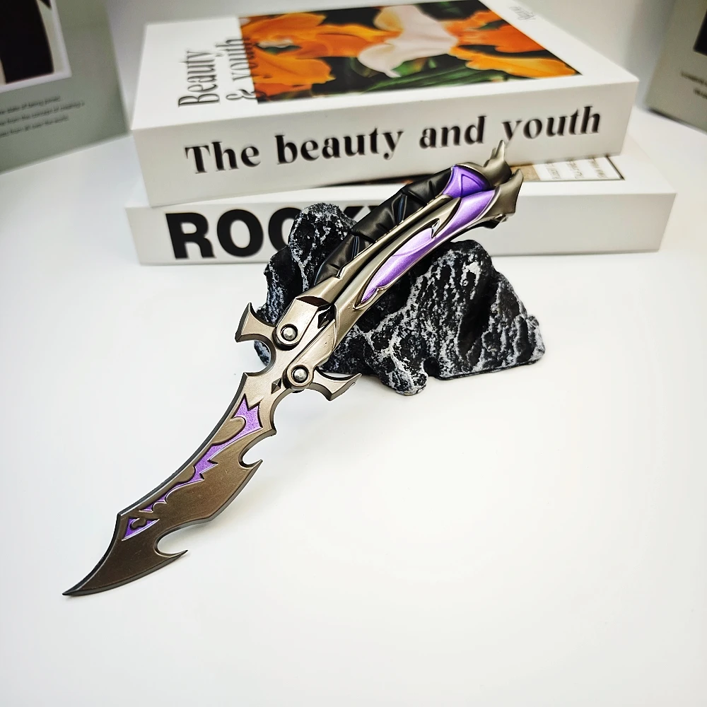 22cm Valorant Reaver 3.0 Butterfly Knife Metal Folding Model – Gaming Fan Training Toy, Craft Collectible, and Display Piece