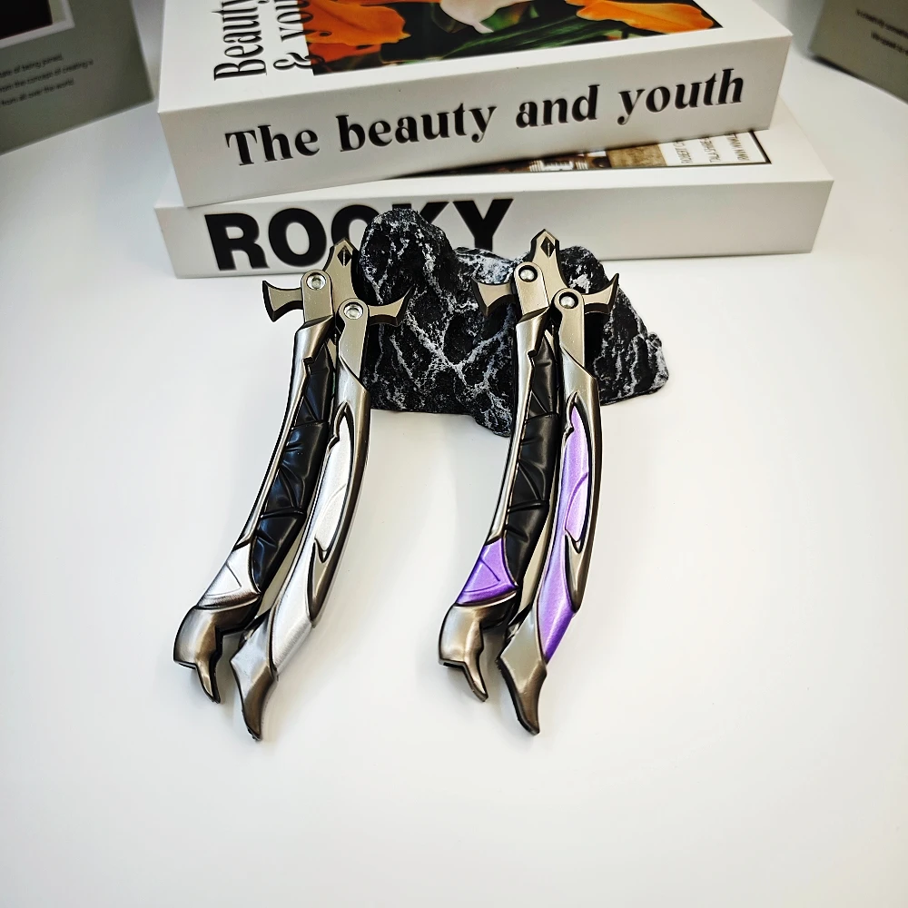 22cm Valorant Reaver 3.0 Butterfly Knife Metal Folding Model – Gaming Fan Training Toy, Craft Collectible, and Display Piece
