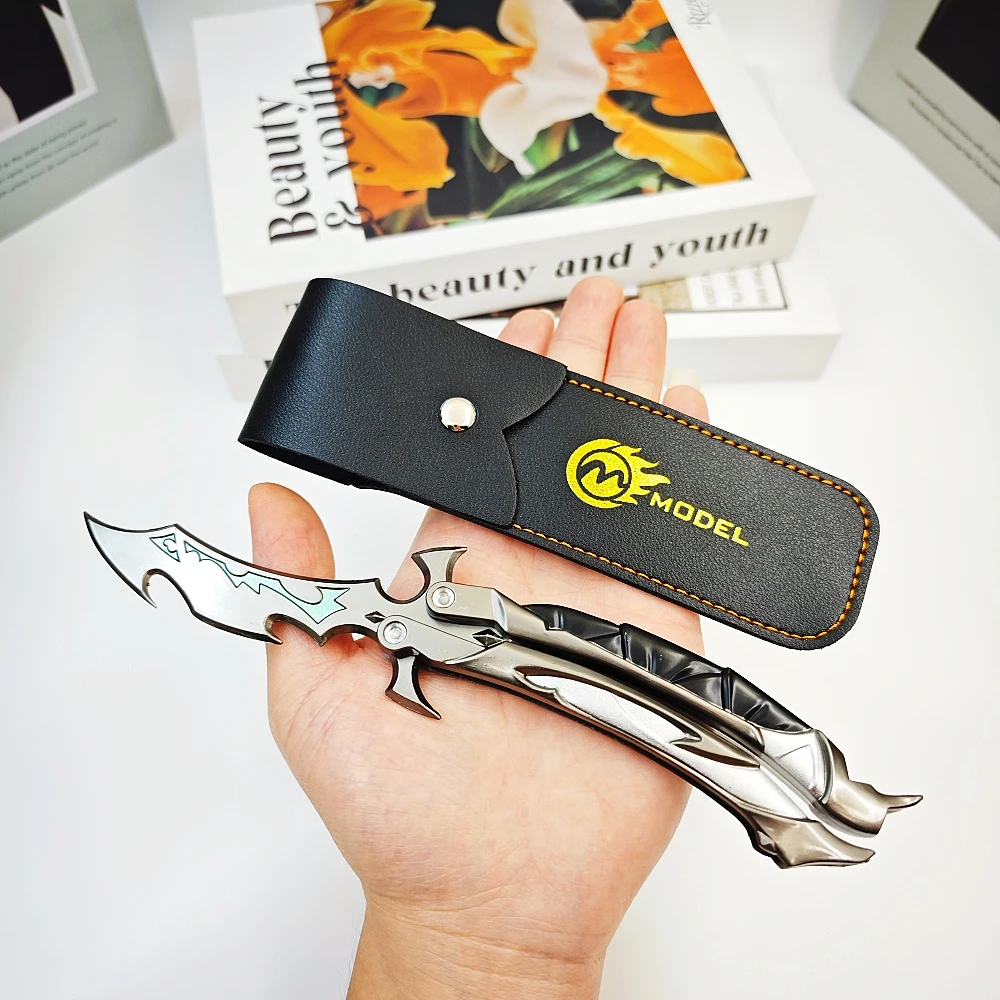 22cm Valorant Reaver 3.0 Butterfly Knife Metal Folding Model – Gaming Fan Training Toy, Craft Collectible, and Display Piece