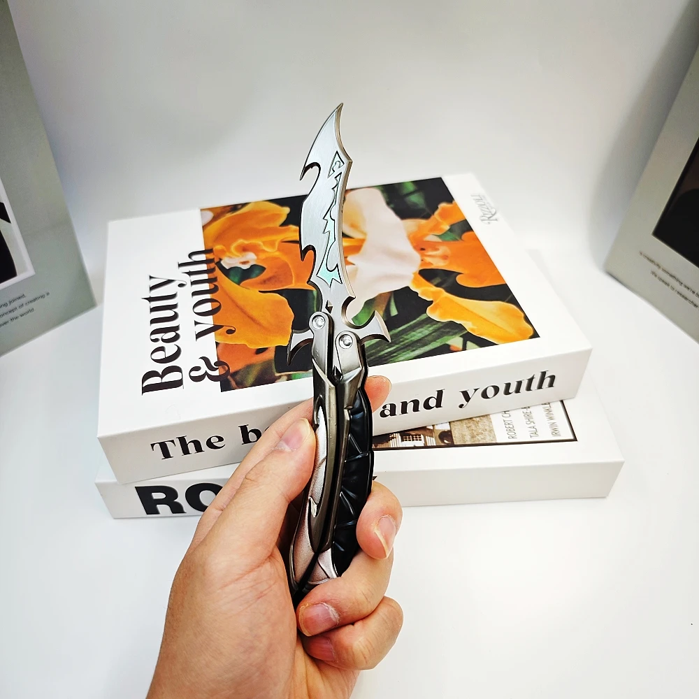 22cm Valorant Reaver 3.0 Butterfly Knife Metal Folding Model – Gaming Fan Training Toy, Craft Collectible, and Display Piece