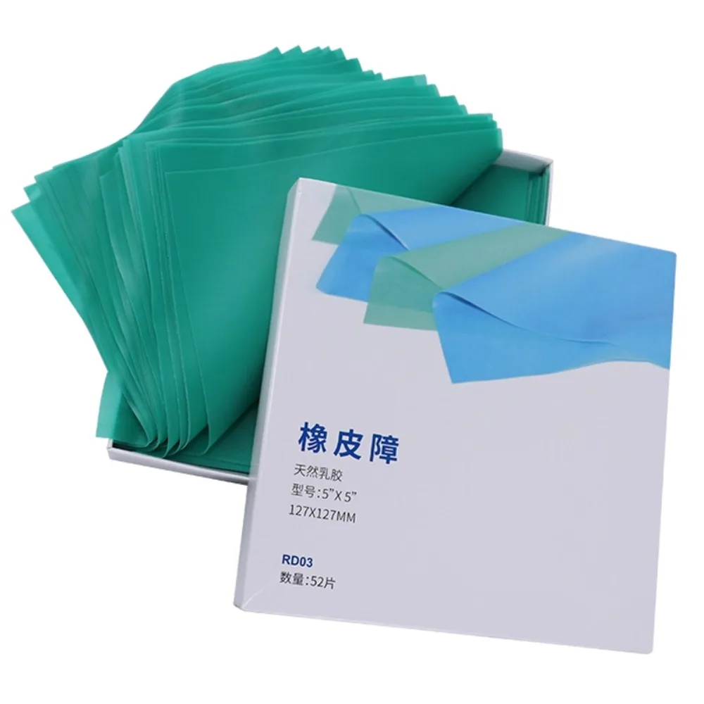 AG Non Sterile High Quality Dental Dam Natural Rubber Latex Dam Nnti-allergy 52pcs 5“x5” / 36pcs 6"x6" Oral Care Materials