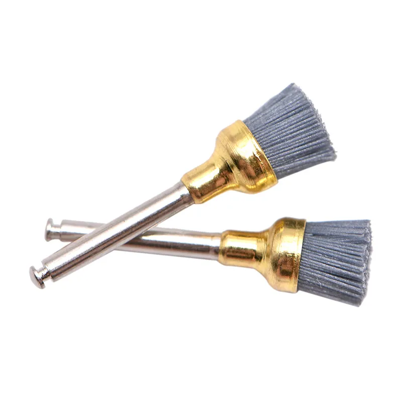 10Pcs Dental Polishing Brush Silicon Carbide Material Latch Flat Bowl Teeth Polisher Prophy Brushes for Contra Angle Handpiece