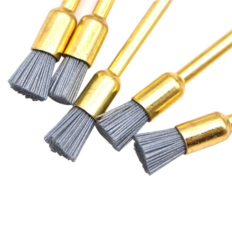 10Pcs Dental Polishing Brush Silicon Carbide Material Latch Flat Bowl Teeth Polisher Prophy Brushes for Contra Angle Handpiece