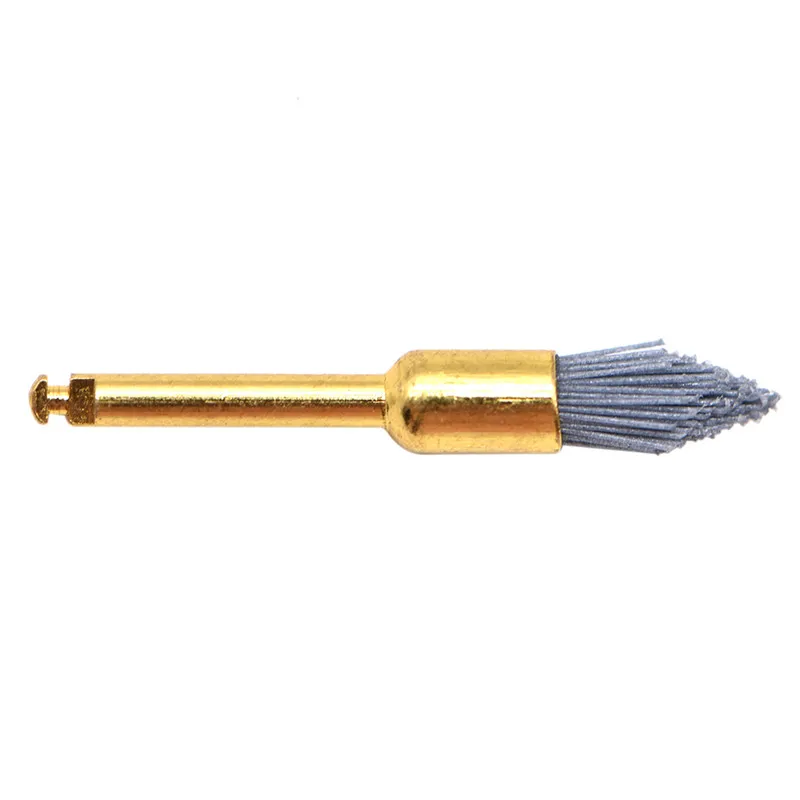 10Pcs Dental Polishing Brush Silicon Carbide Material Latch Flat Bowl Teeth Polisher Prophy Brushes for Contra Angle Handpiece
