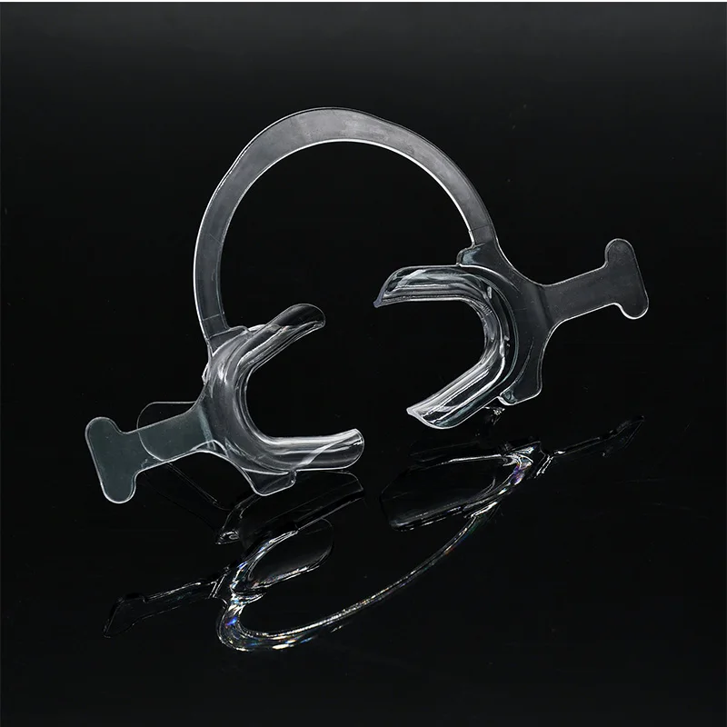 1PC Dentistry Transparent Hard Plastic Mouth Opener Orthodontic Cheek Retractor With Handle C Shape Dental Cheek Lip