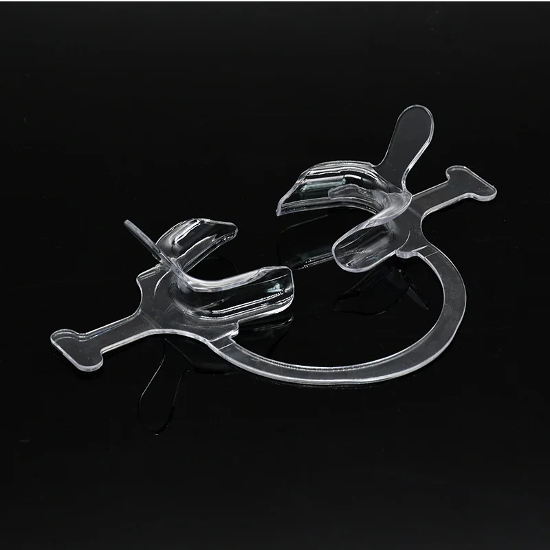 1PC Dentistry Transparent Hard Plastic Mouth Opener Orthodontic Cheek Retractor With Handle C Shape Dental Cheek Lip