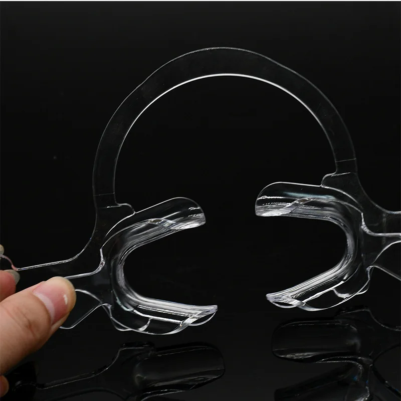 1PC Dentistry Transparent Hard Plastic Mouth Opener Orthodontic Cheek Retractor With Handle C Shape Dental Cheek Lip