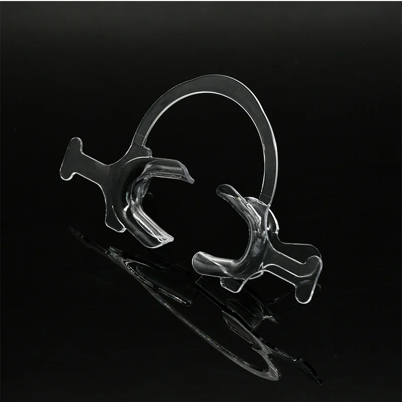 1PC Dentistry Transparent Hard Plastic Mouth Opener Orthodontic Cheek Retractor With Handle C Shape Dental Cheek Lip