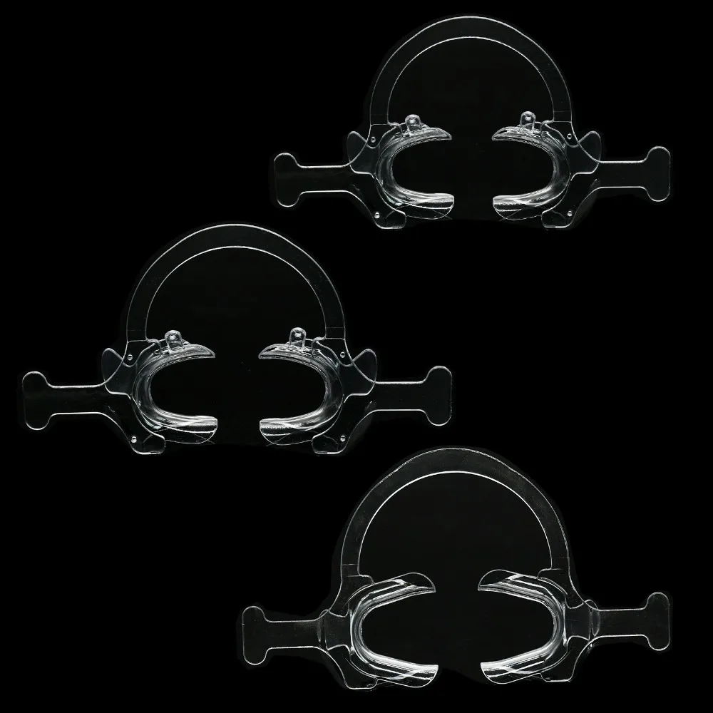 1PC Dentistry Transparent Hard Plastic Mouth Opener Orthodontic Cheek Retractor With Handle C Shape Dental Cheek Lip