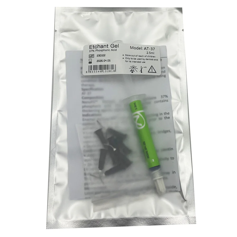1Pcs AG Dental 37% Phosphoric Acid Etching Gel Dental Etchant Gel Agent Bond Teeth Glue Dentist Adhesive Material 2.5ML/Syringe