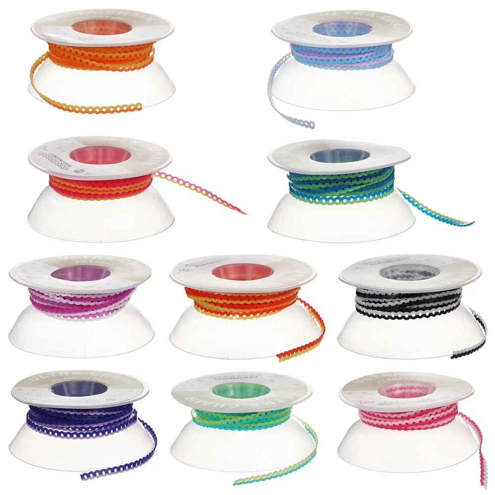 AG 4.5m=15Feet Dental Orthodontic Power Chain Two Colored Elastic Ultra Powerchain Rubber Bands Leagues Long/Short/Continuous