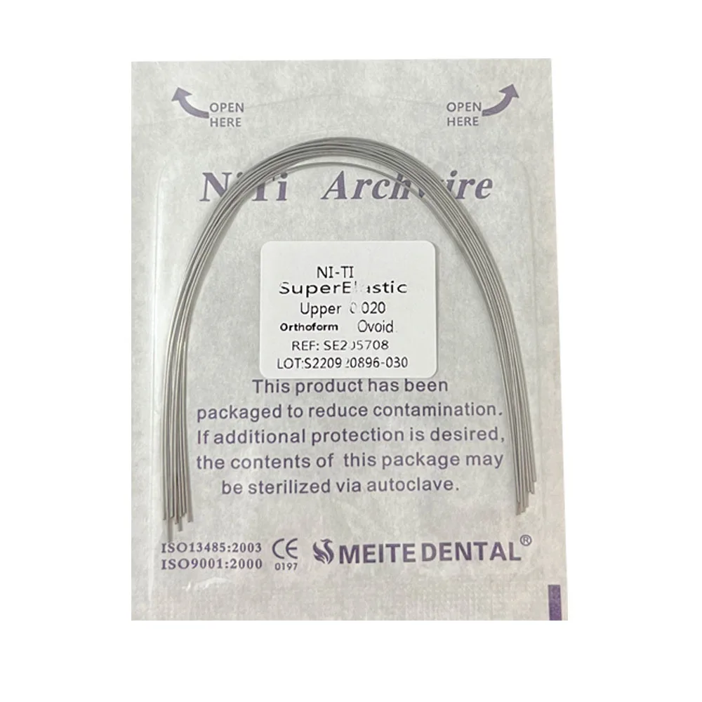 10pack Dental Arch Wires Orthodontic Super Elastic NITI Round Rectangle Archwire Lower/Upper 012/014/016/018/020/16x16/16x22