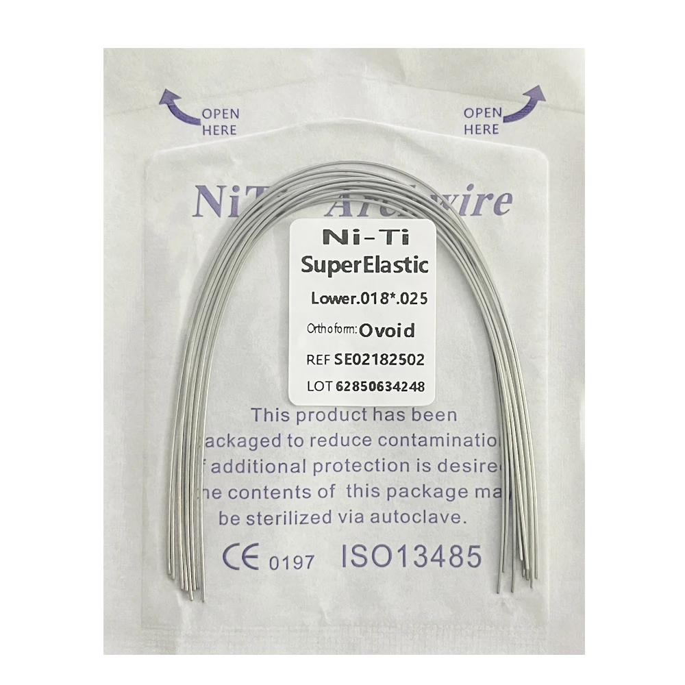 10pack Dental Arch Wires Orthodontic Super Elastic NITI Round Rectangle Archwire Lower/Upper 012/014/016/018/020/16x16/16x22
