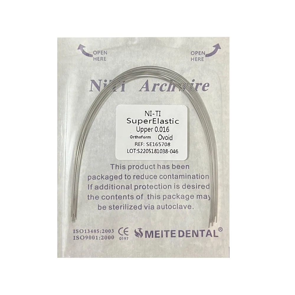 10pack Dental Arch Wires Orthodontic Super Elastic NITI Round Rectangle Archwire Lower/Upper 012/014/016/018/020/16x16/16x22