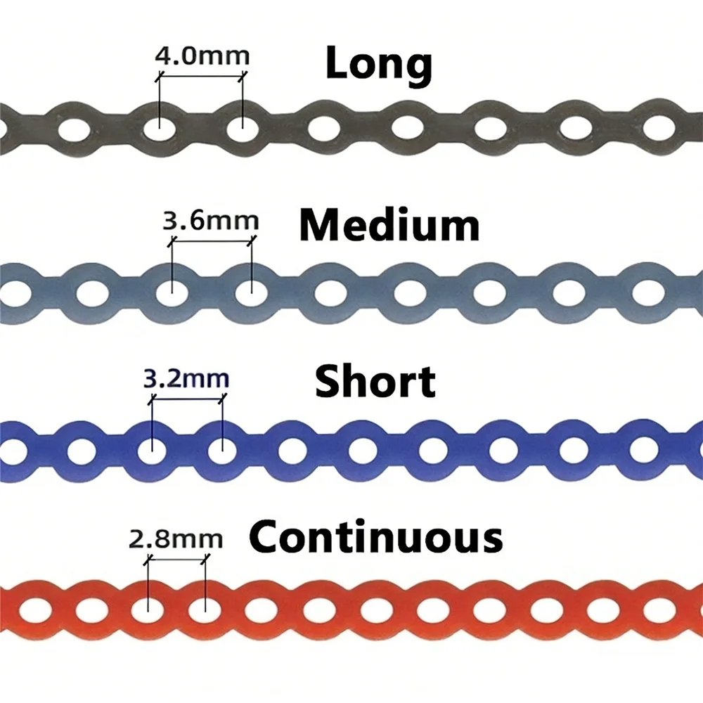 AG 15Feet/Roll New Tow-Colors Ultra Powerchains Rubber Band Dental Orthodontic Elastic Ultra Power Chain Dentist Ortho Materials